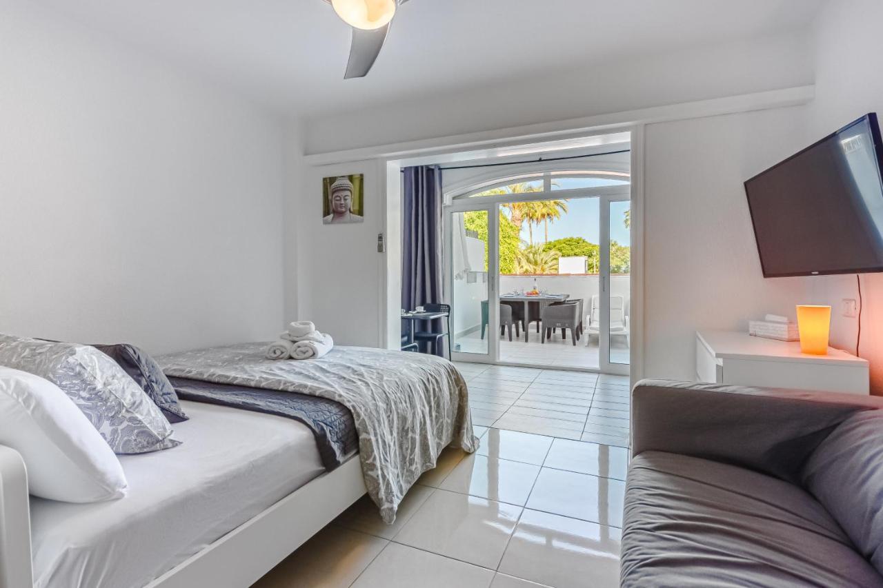 Fantastic Large Studio In Front Of Beach Heated Pool Wifi Arona  Bagian luar foto